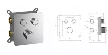 Смеситель для душа «AQUAme» AQM8811CR с термостатом хром Смеситель для душа «AQUAme» AQM8811CR с термостатом хром