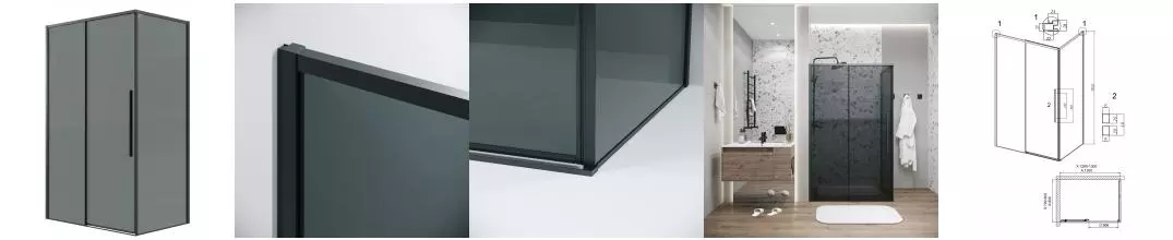 Душевой угол-ограждение «Grossman» Galaxy 120.K33.01.1380.21.10 130/80 тонированный/чёрный матовый без поддона универсальный Душевой угол-ограждение «Grossman» Galaxy 120.K33.01.1380.21.10 130/80 тонированный/чёрный матовый без поддона универсальный