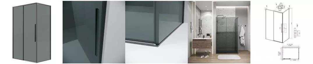 Душевой угол-ограждение «Grossman» Galaxy 120.K33.01.1280.42.10 120/80 тонированный/графит сатин без поддона универсальный Душевой угол-ограждение «Grossman» Galaxy 120.K33.01.1280.42.10 120/80 тонированный/графит сатин без поддона универсальный