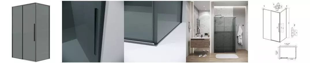 Душевой угол-ограждение «Grossman» Galaxy 120.K33.01.1480.42.10 140/80 тонированный/графит сатин без поддона универсальный Душевой угол-ограждение «Grossman» Galaxy 120.K33.01.1480.42.10 140/80 тонированный/графит сатин без поддона универсальный