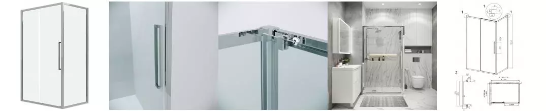 Душевой угол-ограждение «Grossman» Cosmo 120.K33.02.1280.10.00 120/80 прозрачный/хром без поддона универсальный