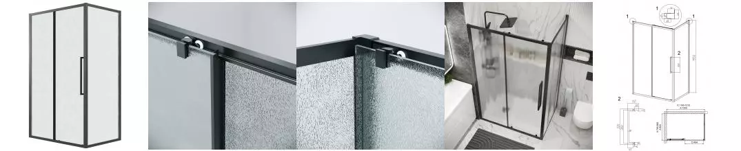 Душевой угол-ограждение «Grossman» Cosmo 120.K33.02.1280.21.02 120/80 шиншилла/чёрный матовый без поддона универсальный Душевой угол-ограждение «Grossman» Cosmo 120.K33.02.1280.21.02 120/80 шиншилла/чёрный матовый без поддона универсальный