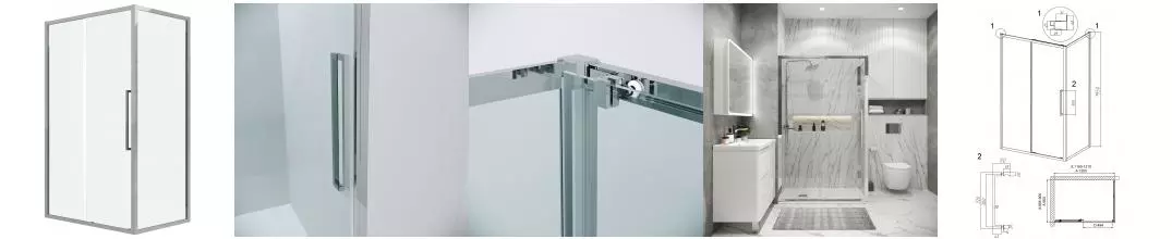 Душевой угол-ограждение «Grossman» Cosmo 120.K33.02.1290.10.00 120/90 прозрачный/хром без поддона универсальный