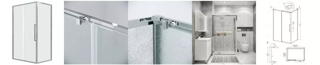 Душевой угол-ограждение «Grossman» Cosmo 120.K33.02.1390.10.02 130/90 шиншилла/хром без поддона универсальный