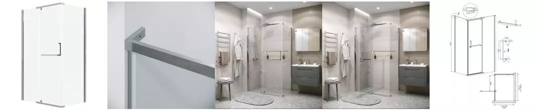 Душевой угол-ограждение «Grossman» Pragma 120.K33.03.1180.10.00 110/80 прозрачный/хром без поддона универсальный