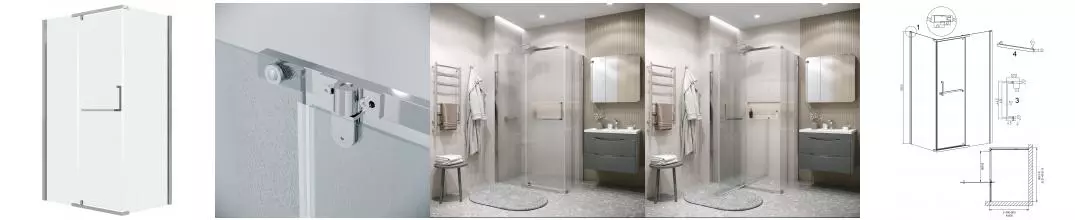 Душевой угол-ограждение «Grossman» Pragma 120.K33.03.1280.10.02 120/80 шиншилла/хром без поддона универсальный