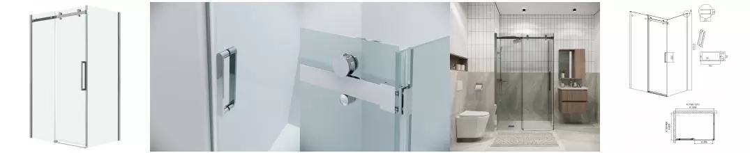 Душевой угол-ограждение «Grossman» Classic 120.K33.04.1280.10.00 120/80 прозрачный/хром без поддона универсальный