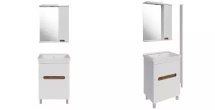 Мебель для ванной «ASB-Mebel» Вита 60 белая/дуб золотой Мебель для ванной «ASB-Mebel» Вита 60 белая/дуб золотой
