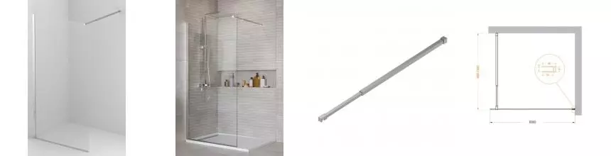 Душевая перегородка «Belbagno» KRAFT-L-1-100-C-Cr 100/195 прозрачная/хром универсальная