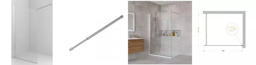 Душевая перегородка «Belbagno» KRAFT-L-1-110-C-Cr 110/195 прозрачная/хром универсальная