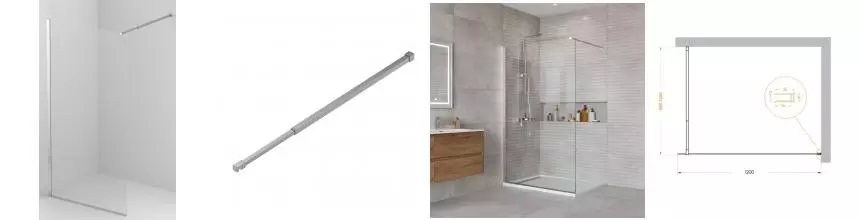 Душевая перегородка «Belbagno» KRAFT-L-1-120-C-Cr 120/195 прозрачная/хром универсальная