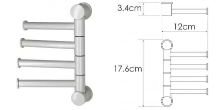 Четверной поворотный полотенцедержатель «WasserKRAFT» K-1054W на стену белый