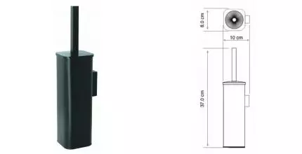 Ёршик для унитаза «WasserKRAFT» K-1167B на стену чёрный