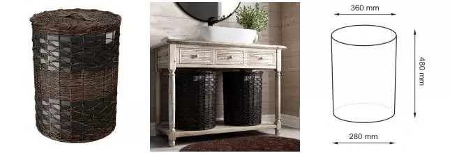 Корзина для белья «WasserKRAFT» Bever WB-240-M коричневая