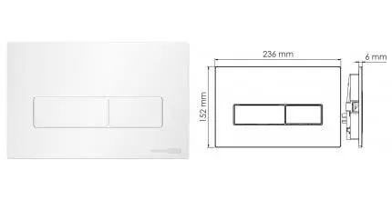 Кнопка смыва «WasserKRAFT» WH03 пластик белая Кнопка смыва «WasserKRAFT» WH03 пластик белая
