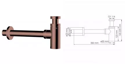 Сифон для раковины «WasserKRAFT» Asphe A334 розовое золото Сифон для раковины «WasserKRAFT» Asphe A334 розовое золото