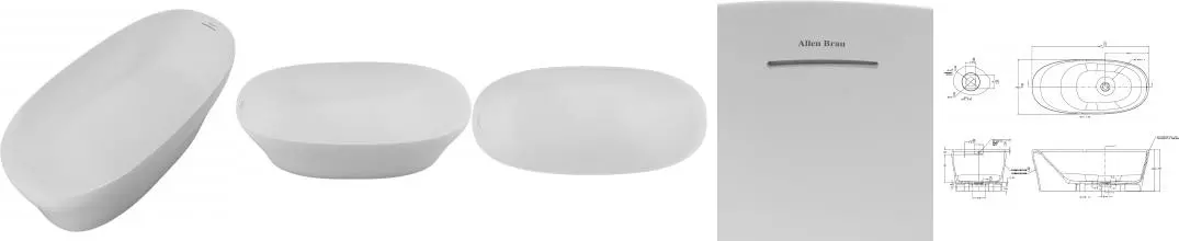 Ванна из искусственного камня «Allen Brau» Krion Neo Solid Stone 170/80 с ножками с сифоном белая матовая Ванна из искусственного камня «Allen Brau» Krion Neo Solid Stone 170/80 с ножками с сифоном белая матовая