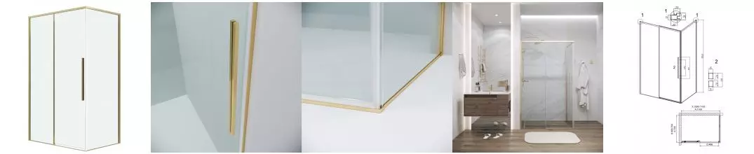 Душевой угол-ограждение «Grossman» Galaxy 120.K33.01.1170.32.00 110/70 прозрачный/золото сатин без поддона универсальный Душевой угол-ограждение «Grossman» Galaxy 120.K33.01.1170.32.00 110/70 прозрачный/золото сатин без поддона универсальный