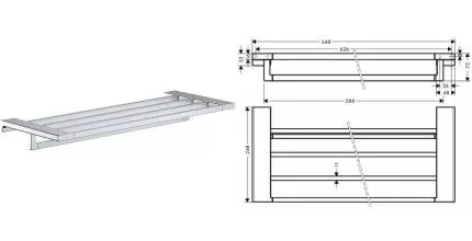 Полотенцедержатель с полкой «Hansgrohe» AddStoris 41751000 на стену хром