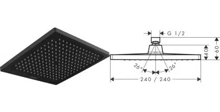 Верхний душ «Hansgrohe» Crometta E 26726670 чёрный матовый