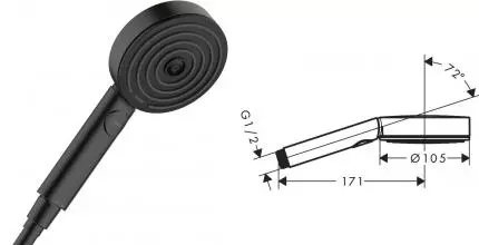 Ручная лейка «Hansgrohe» Pulsify Select S 24111670 чёрная матовая Ручная лейка «Hansgrohe» Pulsify Select S 24111670 чёрная матовая
