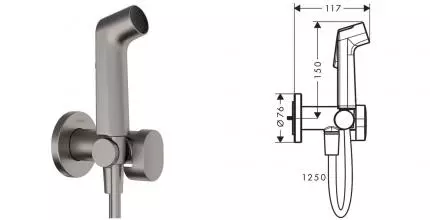 Внешняя часть смесителя «Hansgrohe» Bidette 29232340 шлифованный чёрный хром Внешняя часть смесителя «Hansgrohe» Bidette 29232340 шлифованный чёрный хром