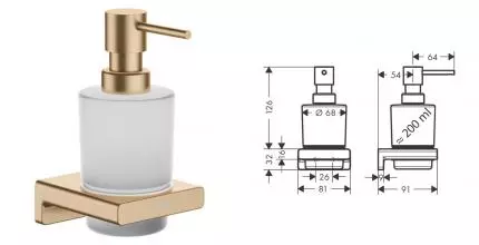 Дозатор для мыла «Hansgrohe» AddStoris 41745140 на стену шлифованная бронза