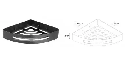 Угловая полка в ванну «Fixsen» Hotel FX-31003M на стену графит