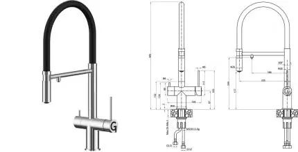 Смеситель для кухни с подключением к фильтру «Rivelato» Adria 1523517 cromo