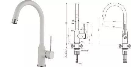 Смеситель для кухонной мойки «Rivelato» Garda 1923502 brina/cromo Смеситель для кухонной мойки «Rivelato» Garda 1923502 brina/cromo