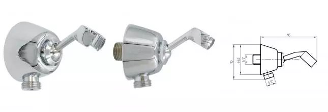 Подключение для душевого шланга «Migliore» Ricambi Classic 32569 с держателем для лейки хром