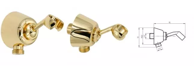 Подключение для душевого шланга «Migliore» Ricambi Classic 32571 с держателем для лейки золото Подключение для душевого шланга «Migliore» Ricambi Classic 32571 с держателем для лейки золото