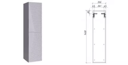 Пенал «Caprigo» Модо Терца 35 подвесной стилл правый Пенал «Caprigo» Модо Терца 35 подвесной стилл правый