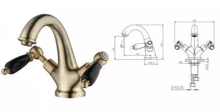 Смеситель для раковины «Caprigo» Adria Classic Black Edition 03B-520-vot бронза