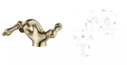 Смеситель для биде «Caprigo» Adria Classic Metal Edition 03M-530-vot бронза Смеситель для биде «Caprigo» Adria Classic Metal Edition 03M-530-vot бронза