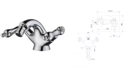 Смеситель для биде «Caprigo» Adria Classic Metal Edition 03M-530-crm хром Смеситель для биде «Caprigo» Adria Classic Metal Edition 03M-530-crm хром