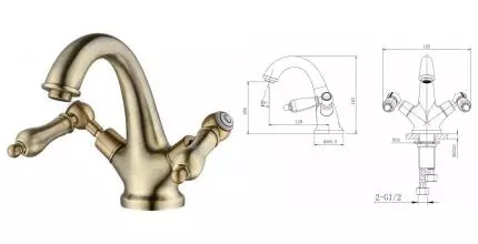 Смеситель для раковины «Caprigo» Adria Classic Metal Edition 03M-520-vot бронза Смеситель для раковины «Caprigo» Adria Classic Metal Edition 03M-520-vot бронза
