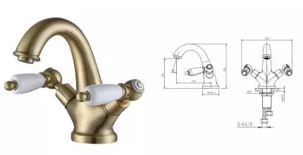 Смеситель для раковины «Caprigo» Adria Classic 03-520-vot бронза
