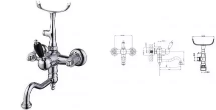 Смеситель для ванны «Caprigo» Adria Uno Black Edition 02B-511-crm хром