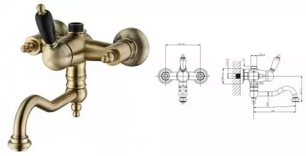 Смеситель для ванны «Caprigo» Adria Uno Black Edition 02B-519-vot бронза