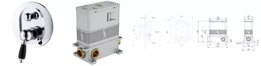 Смеситель для душа «Caprigo» Adria Uno Black Edition 02B-551-crm хром