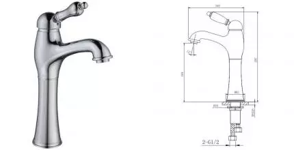 Смеситель для раковины «Caprigo» Adria Uno Metal Edition 02M-525-crm с донным клапаном хром