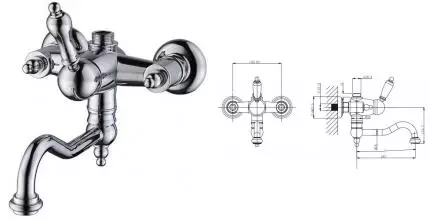 Смеситель для ванны «Caprigo» Adria Uno Metal Edition 02M-519-crm хром