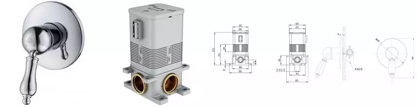 Смеситель для душа «Caprigo» Adria Uno Metal Edition 02M-550-crm хром