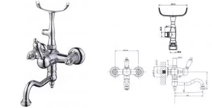 Смеситель для ванны «Caprigo» Adria Uno 02-511-crm хром
