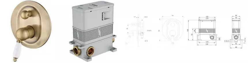 Смеситель для душа «Caprigo» Adria Uno 02-551-vot бронза