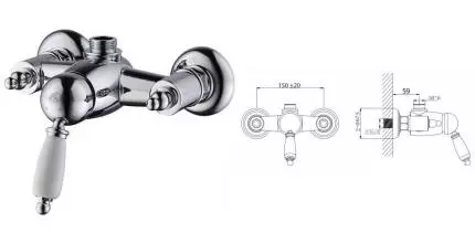 Смеситель для душа «Caprigo» Adria Uno 02-517-crm хром