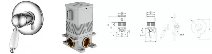 Смеситель для душа «Caprigo» Adria Uno 02-550-crm хром