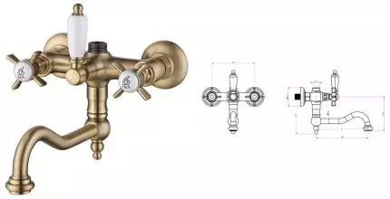 Смеситель для ванны «Caprigo» Bristol 21-518-vot бронза