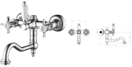 Смеситель для ванны «Caprigo» Bristol 21-518-crm хром